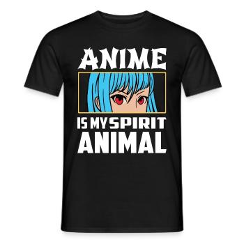 Anime is My Spirit Animal Funny Anime Costume - Men's T-Shirt - black - Front - AI Model Male 178 light (178cm)