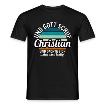 Christopher - Männer T-Shirt - Schwarz - Vorne - AI Model Male 178 light (178cm)