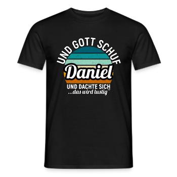 David - Männer T-Shirt - Schwarz - Vorne - AI Model Male 178 light (178cm)