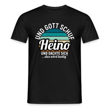 Heino - Männer T-Shirt - Schwarz - Vorne - AI Model Male 178 light (178cm)