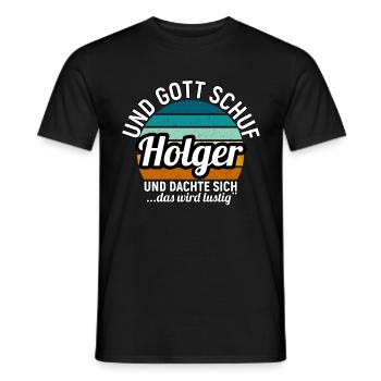 Holger - Männer T-Shirt - Schwarz - Vorne - AI Model Male 178 light (178cm)