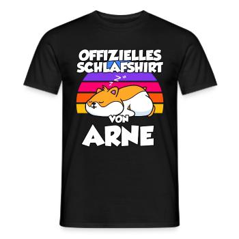 Offizielles Schlafshirt Von Arne - Männer T-Shirt - Schwarz - Vorne - AI Model Male 178 light (178cm)