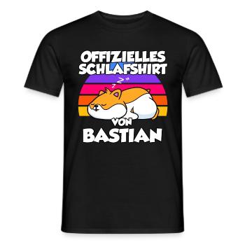 Offizielles Schlafshirt Von Bastian - Männer T-Shirt - Schwarz - Vorne - AI Model Male 178 light (178cm)