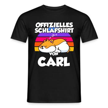 Offizielles Schlafshirt Von Carl - Männer T-Shirt - Schwarz - Vorne - AI Model Male 178 light (178cm)