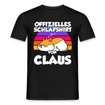 Offizielles Schlafshirt Von Claus - Männer T-Shirt - Schwarz - Vorne - AI Model Male 178 light (178cm)