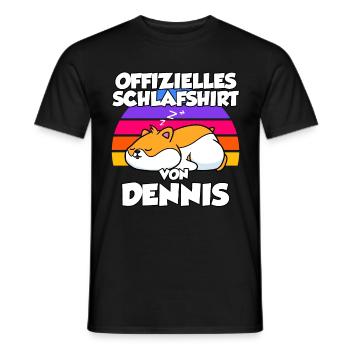 Offizielles Schlafshirt Von Dennis - Männer T-Shirt - Schwarz - Vorne - AI Model Male 178 light (178cm)