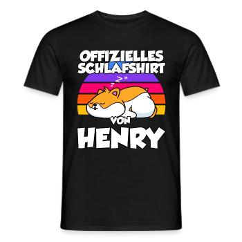 Henry's Official Sleep Shirt - Men's T-Shirt - black - Front - AI Model Male 178 light (178cm)