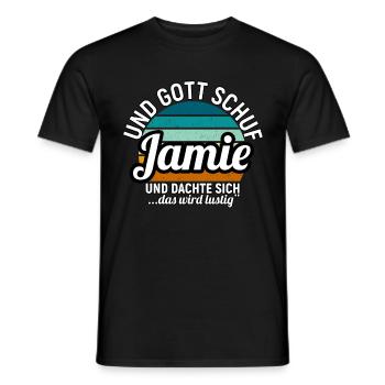 Jamie - Männer T-Shirt - Schwarz - Vorne - AI Model Male 178 light (178cm)