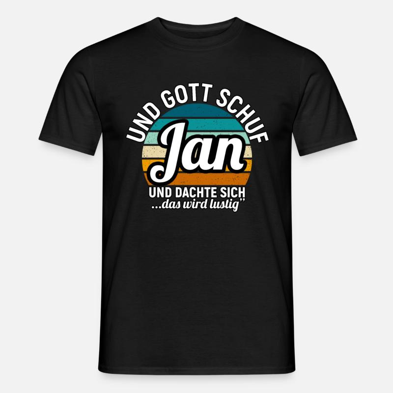 Jan - Männer T-Shirt - Schwarz