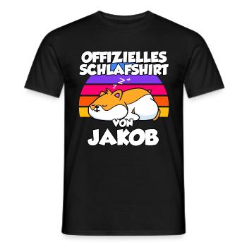 Offizielles Schlafshirt Von Jakob - Männer T-Shirt - Schwarz - Vorne - AI Model Male 178 light (178cm)