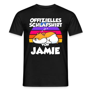 Offizielles Schlafshirt Von Jamie - Männer T-Shirt - Schwarz - Vorne - AI Model Male 178 light (178cm)