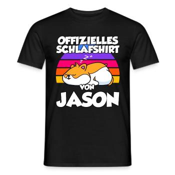 Offizielles Schlafshirt Von Jason - Männer T-Shirt - Schwarz - Vorne - AI Model Male 178 light (178cm)