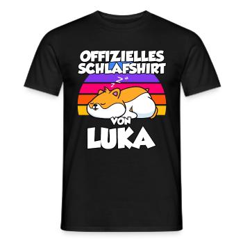 Offizielles Schlafshirt Von Luka - Männer T-Shirt - Schwarz - Vorne - AI Model Male 178 light (178cm)