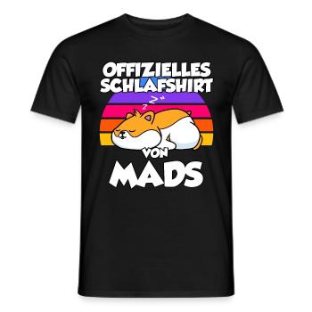 Offizielles Schlafshirt Von Mads - Männer T-Shirt - Schwarz - Vorne - AI Model Male 178 light (178cm)