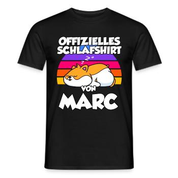 Offizielles Schlafshirt Von Marc - Männer T-Shirt - Schwarz - Vorne - AI Model Male 178 light (178cm)