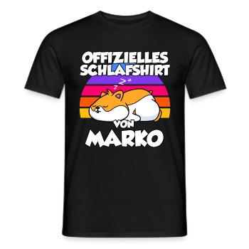 Offizielles Schlafshirt Von Marko - Männer T-Shirt - Schwarz - Vorne - AI Model Male 178 light (178cm)