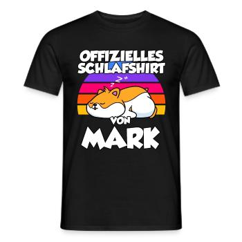 Offizielles Schlafshirt Von Mark - Männer T-Shirt - Schwarz - Vorne - AI Model Male 178 light (178cm)