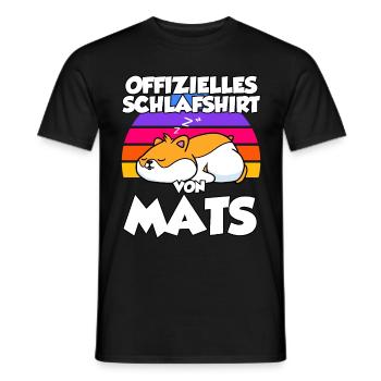 Offizielles Schlafshirt Von Mats - Männer T-Shirt - Schwarz - Vorne - AI Model Male 178 light (178cm)