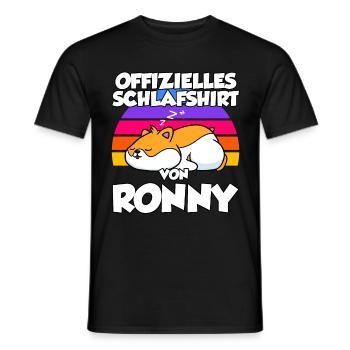 Offizielles Schlafshirt Von Ronny - Männer T-Shirt - Schwarz - Vorne - AI Model Male 178 light (178cm)