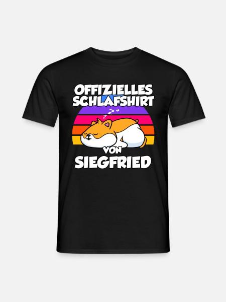 Offizielles Schlafshirt Von Siegfried - Männer T-Shirt - Schwarz
