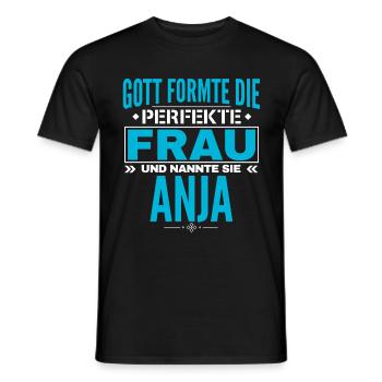 Conception du nom d’Anja - T-shirt homme - noir - Devant - AI Model Male 178 light (178cm)