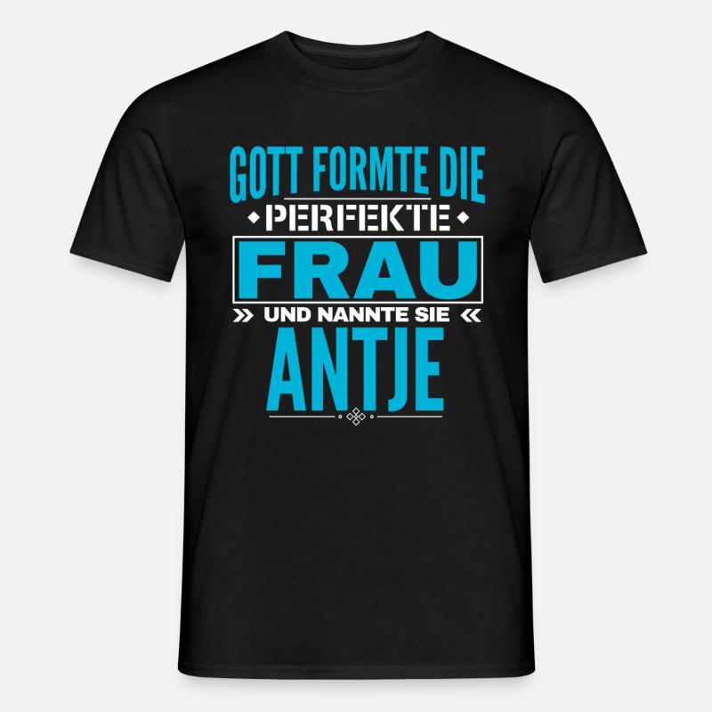 Antje Name Design - Männer T-Shirt - Schwarz
