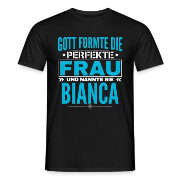 Bianca Name Design - Men's T-Shirt - black - Front - AI Model Male 178 light (178cm)