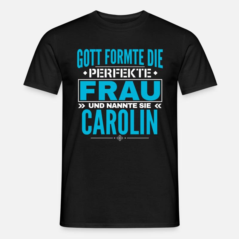 Carolin Name Design - Männer T-Shirt - Schwarz