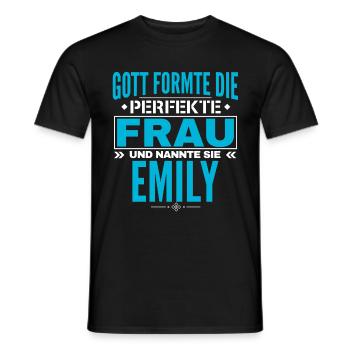 Emily Name Design - Männer T-Shirt - Schwarz - Vorne - AI Model Male 178 light (178cm)