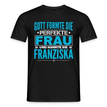 Franziska Name Design - Männer T-Shirt - Schwarz - Vorne - AI Model Male 178 light (178cm)