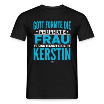 Kerstin Name Design - Männer T-Shirt - Schwarz - Vorne - AI Model Male 178 light (178cm)