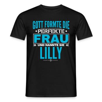 Lilly Name Design - Männer T-Shirt - Schwarz - Vorne - AI Model Male 178 light (178cm)