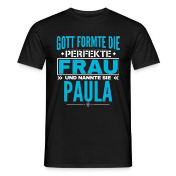 Paula Name Design - Männer T-Shirt - Schwarz - Vorne - AI Model Male 178 light (178cm)