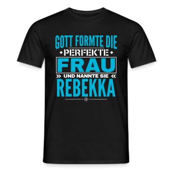 Rebekka Name Design - Männer T-Shirt - Schwarz - Vorne - AI Model Male 178 light (178cm)