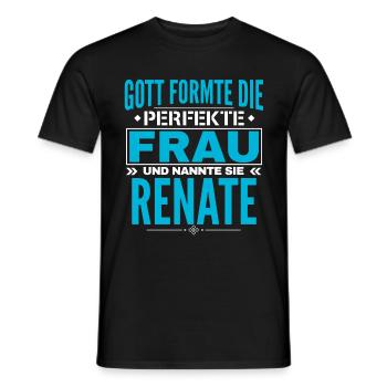 Conception du nom Renate - T-shirt homme - noir - Devant - AI Model Male 178 light (178cm)