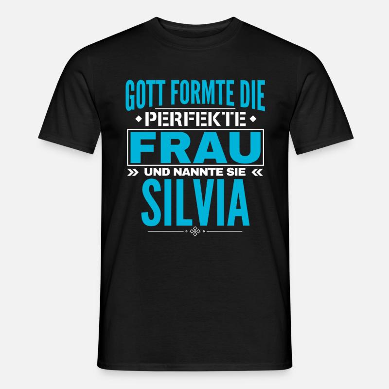 Silvia Name Design - Männer T-Shirt - Schwarz