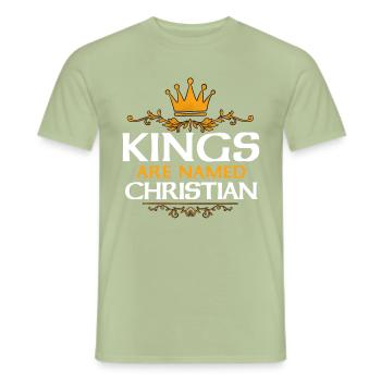 Chrétien - T-shirt homme - vert sauge - Devant - AI Model Male 178 light (178cm)