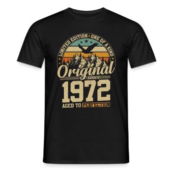 cadeau d'anniversaire 52 ans 1972 édition limitée - T-shirt homme - noir - Devant - AI Model Male 178 light (178cm)