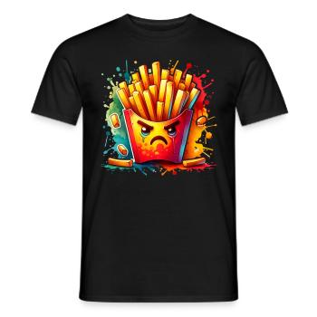 Mecker Fries Box French Fries Fries - Men's T-Shirt - black - Front - AI Model Male 178 light (178cm)