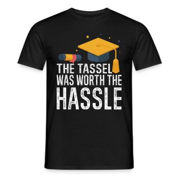 The Tassel Was Worth The Hassle Grad Cap - Men's T-Shirt - black - Front - AI Model Male 178 light (178cm)