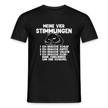 Mon chat aux quatre humeurs - T-shirt homme - noir - Devant - AI Model Male 178 light (178cm)