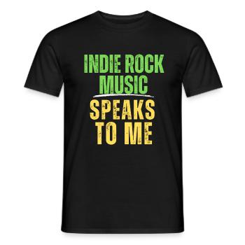 Indie Rock Music Speaks to Me Retro Music Lover - Men's T-Shirt - black - Front - AI Model Male 178 light (178cm)