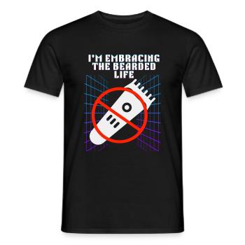 Umarmung des bärtigen Lebens Lustiges Retro-Design - Männer T-Shirt - Schwarz - Vorne - AI Model Male 178 light (178cm)