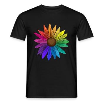 Sonnenblume Regenbogenfarben LGBT Flower Power - Männer T-Shirt - Schwarz - Vorne - AI Model Male 178 light (178cm)
