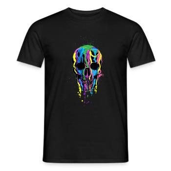 Totenkopf in Regenbogenfarben LGBT Halloween - Männer T-Shirt - Schwarz - Vorne - AI Model Male 178 light (178cm)