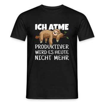 Faultier Relaxen Chillen Pause Schlafen - Männer T-Shirt - Schwarz - Vorne - AI Model Male 178 light (178cm)