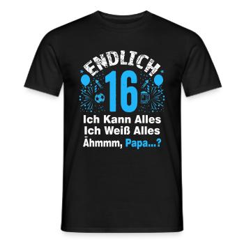 16 Geburtstag Junge Geschenk lustig 16. Ehrentag - Männer T-Shirt - Schwarz - Vorne - AI Model Male 178 light (178cm)