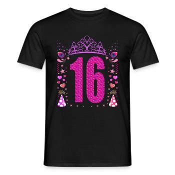 16. Geburtstag Mädchen Geschenk lustig 16 Jahre - Männer T-Shirt - Schwarz - Vorne - AI Model Male 178 light (178cm)
