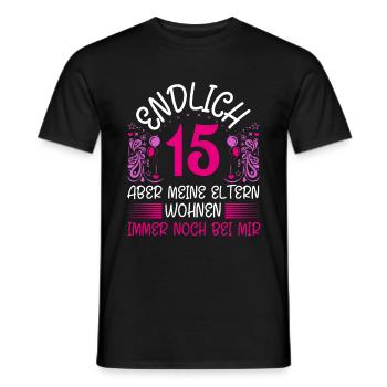 15. Geburtstag Mädchen Geschenk lustig Endlich 15 - Männer T-Shirt - Schwarz - Vorne - AI Model Male 178 light (178cm)