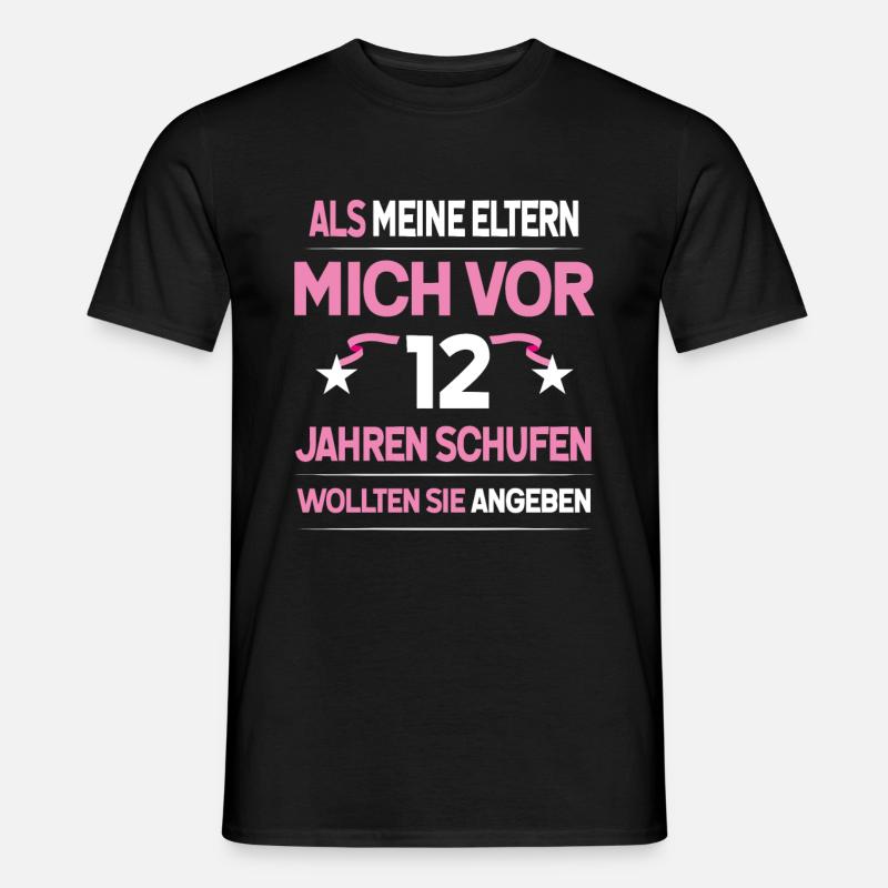 12. Geburtstag Mädchen Geschenk lustig 12 Jahre - Männer T-Shirt - Schwarz